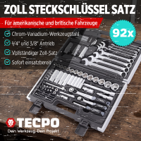 TECPO Zoll Steckschlüssel Satz 92-tlg....