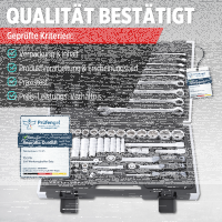 TECPO Zoll Steckschlüssel Satz 92-tlg. Werkzeugkoffer britisch