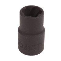 BGS Spiral-Profil-Steckschlüssel-Einsatz / Schraubenausdreher | Antrieb Innenvierkant 10mm (3/8") | SW 11mm