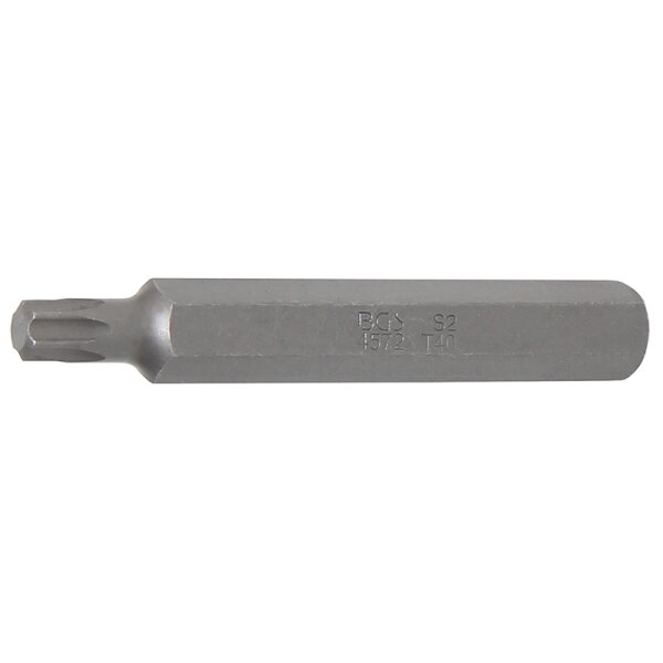 BGS Bit | Länge 75 mm | Antrieb Außensechskant 10 mm (3/8") | T-Profil (für Torx) T40