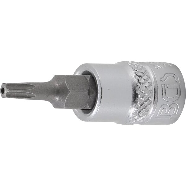 BGS Bit-Einsatz | Antrieb Innenvierkant 6,3 mm (1/4") | T-Profil (für Torx) mit Bohrung T15