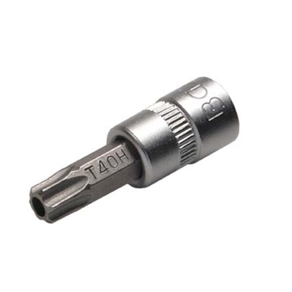BGS Bit-Einsatz | Antrieb Innenvierkant 6,3mm (1/4") | T-Profil (für Torx) mit Bohrung T40