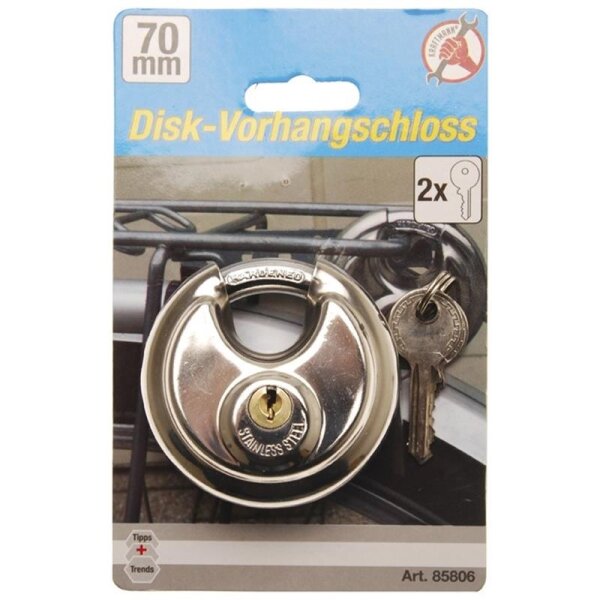 BGS DIY Disk-Vorhängeschloss, 70 mm