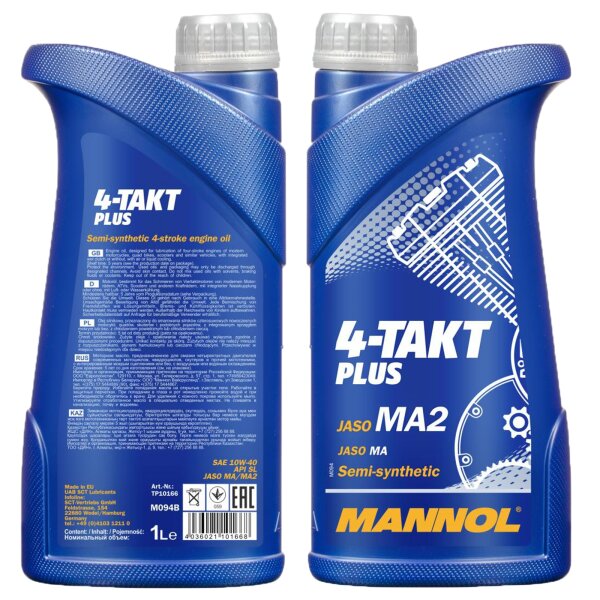 MANNOL 4-Takt Plus Motorrad Öl API SL, 1 Liter
