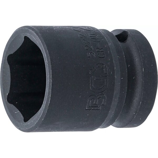 BGS Kraft-Steckschlüssel-Einsatz Sechskant | Antrieb Innenvierkant 12,5 mm (1/2") | SW 22 mm