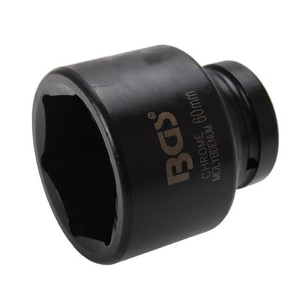 BGS Kraft-Steckschlüssel-Einsatz Sechskant | Antrieb Innenvierkant 25 mm (1") | SW 60 mm