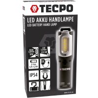 TECPO LED Akku Handlampe 1000 Lumen IP54 + USB Ladegerät