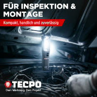 TECPO LED Akku Handlampe 1000 Lumen IP54 + USB Ladegerät