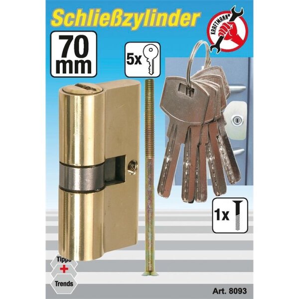 BGS DIY Messing-Schließzylinder, 70 mm