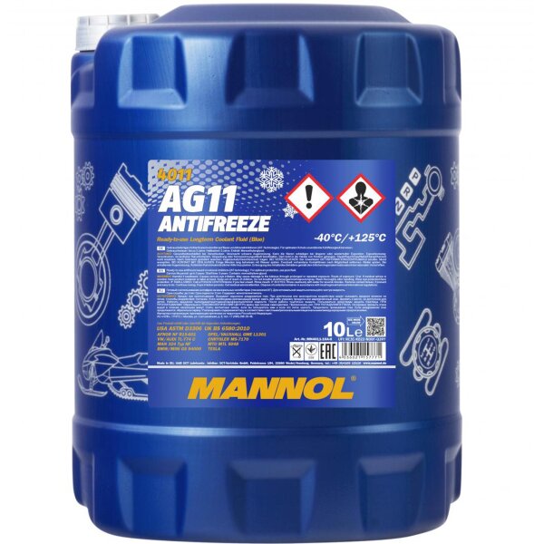 MANNOL Antifreeze AG11 Kühlerfrostschutz (- 40°C) Blau, 10L