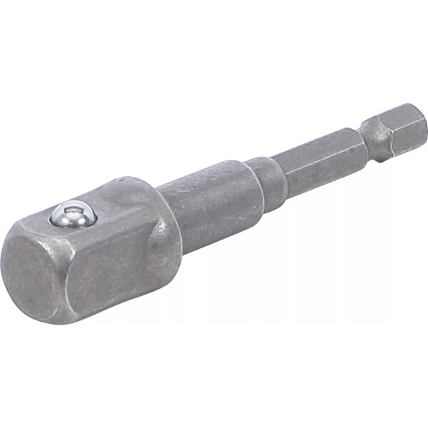 BGS Adapter für Bohrmaschinen | Antrieb Außensechskant 6,3 mm (1/4") / Abtrieb Außenvierkant 12,5 mm (1/2")