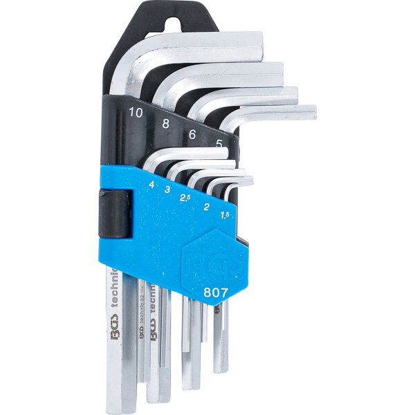 BGS Innensechskant Schlüssel Satz 9-tlg. 1.5 - 10 mm, kurze Ausführung