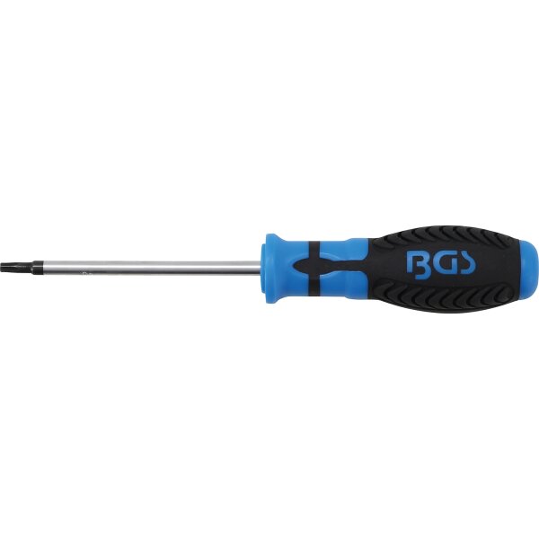 BGS Schraubendreher | T-Profil (für Torx) mit Bohrung T25 | Klingenlänge 100 mm