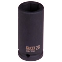BGS Kraft-Steckschlüssel-Einsatz Sechskant, tief | Antrieb Innenvierkant 20 mm (3/4") | SW 22 mm