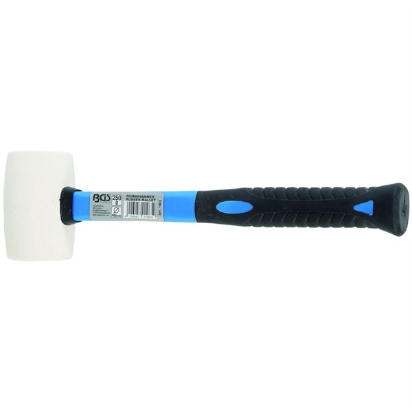 BGS Gummihammer | Fiberglasstiel | weißer Kopf | Ø 48mm | 250g