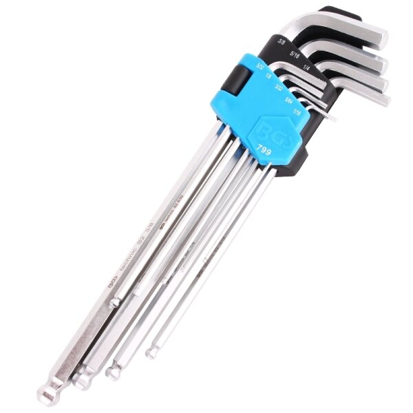 BGS Innensechskant Schlüssel Zoll Werkzeug Satz, 1/16"-3/8", 9-teilig