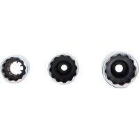 BGS Zündkerzen-Einsatz-Satz Zwölfkant Antrieb Innenvierkant 10 mm (3/8") SW 14 - 16 - 18 mm 3-tlg.