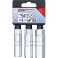 BGS Zündkerzen-Einsatz-Satz Zwölfkant Antrieb Innenvierkant 10 mm (3/8") SW 14 - 16 - 18 mm 3-tlg.