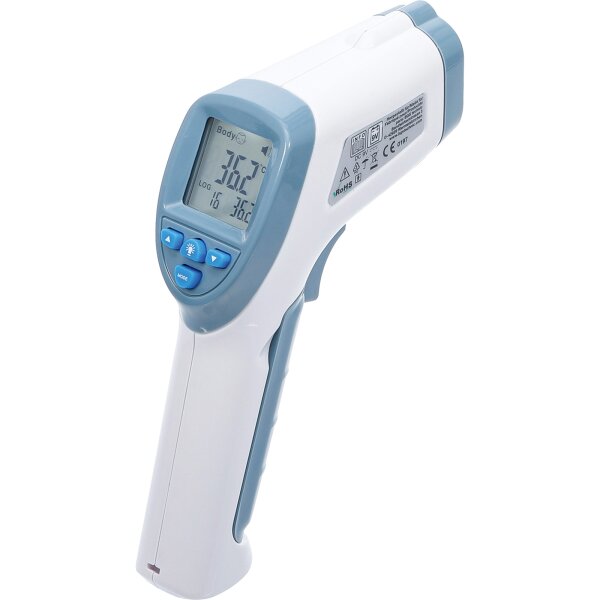BGS Stirn-Fieber-Thermometer kontaktlos, Infrarot für Personen + Objekt-Messung 0 - 100°