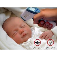 BGS Stirn-Fieber-Thermometer kontaktlos, Infrarot für Personen + Objekt-Messung 0 - 100°