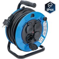 BGS Kabeltrommel 25 m 3 x 1,5 mm² 4 Steckdosen mit Verschlusskappe IP 44 3500 W