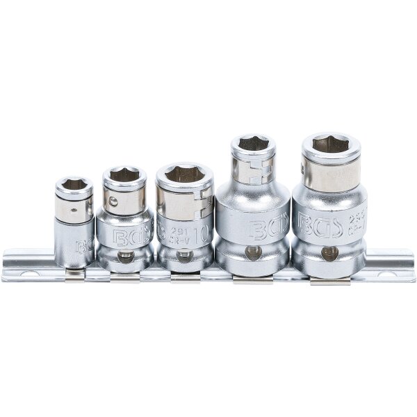 BGS Bit-Adapter-Satz mit Haltekugel Innenvierkant 6,3 mm (1/4") / 10 mm (3/8") / 12,5 mm (1/2") 5-tlg.