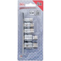 BGS Bit-Adapter-Satz mit Haltekugel Innenvierkant 6,3 mm (1/4") / 10 mm (3/8") / 12,5 mm (1/2") 5-tlg.