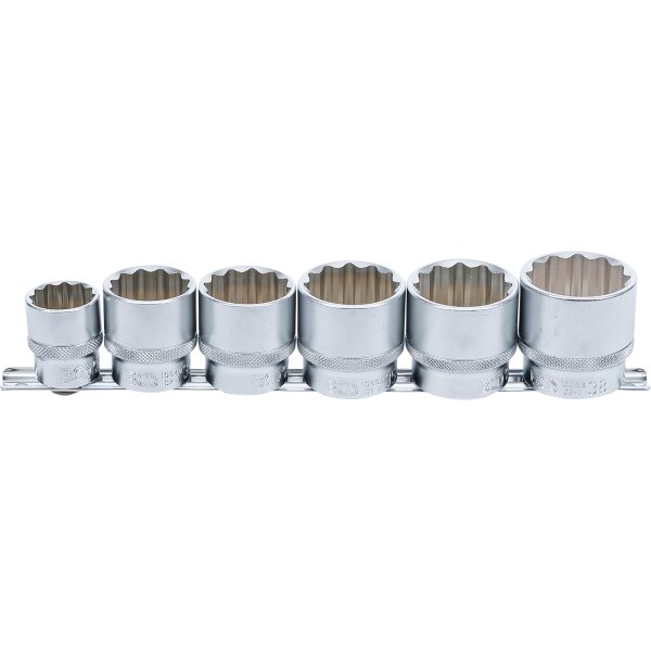 BGS Steckschlüssel-Einsatz-Satz, Zwölfkant Antrieb Innenvierkant 12,5 mm (1/2") SW 24 - 38 mm 6-tlg.