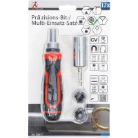 BGS Präzisions-Bit- / Multi-Einsatz-Satz | mit Ratschen-Drehgriff für Bits, umschaltbar | 17-tlg.