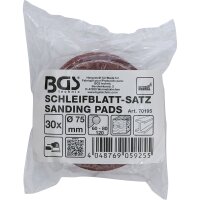 BGS Schleifblatt-Satz für Exzenterschleifer | Ø 75 mm | K 60 - 80 - 120 | 30-tlg.