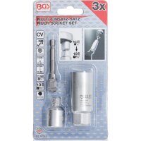 BGS Multi-Einsatz mit Adapter-Satz | 10 mm (3/8") | SW 9 - 21 mm | 3-tlg.