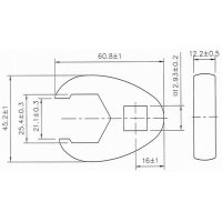 BGS 25 mm Hahnenfuss-Schlüssel, 12,5 (1/2)