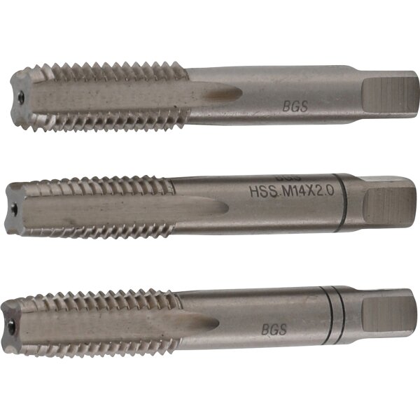 BGS Gewindebohrer-Satz | Vor-, Mittel- und Fertigschneider | HSS-G | M14 x 2,0 | 3-tlg.