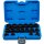 BGS Kraft-Steckschlüssel-Einsatz-Satz Sechskant, extra flach | Antrieb Innenvierkant 12,5mm (1/2") | SW 8-24mm | 17-tlg.