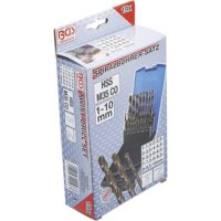 BGS Spiralbohrer-Satz | HSS-G M35 Cobaltstahl | 1-10mm | 19-tlg.