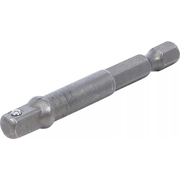 BGS Adapter für Bohrmaschinen | Antrieb Außensechskant 6,3 mm (1/4") / Abtrieb Außenvierkant 6,3 mm (1/4")