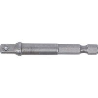 BGS Adapter für Bohrmaschinen | Antrieb Außensechskant 6,3 mm (1/4") / Abtrieb Außenvierkant 6,3 mm (1/4")