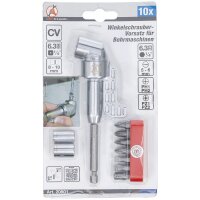 BGS DIY Winkelschrauber-Vorsatz für Bohrmaschinen, 10-tlg.
