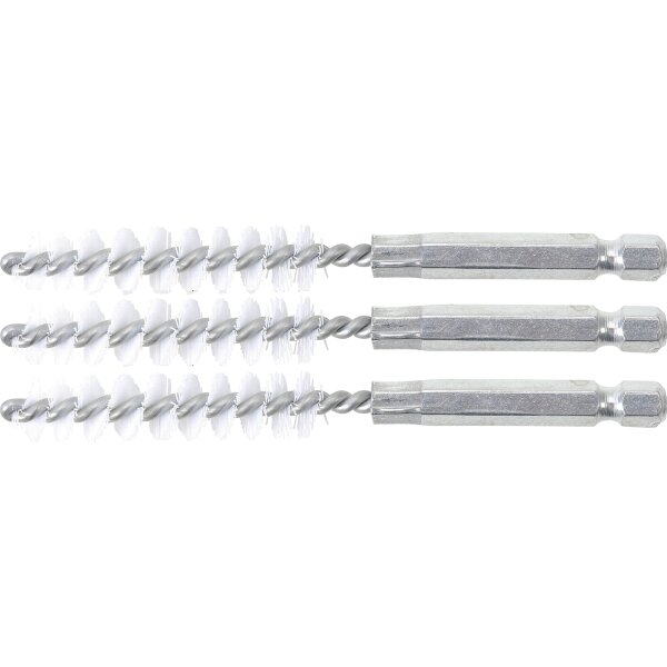 BGS Nylonbürste | 10 mm | Antrieb Außensechskant 6,3 mm (1/4") | 3-tlg.