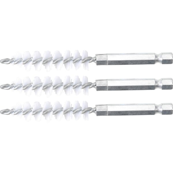 BGS Nylonbürste | 12 mm | Antrieb Außensechskant 6,3 mm (1/4") | 3-tlg.
