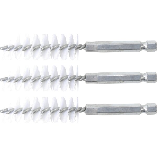 BGS Nylonbürste | 16 mm | Antrieb Außensechskant 6,3 mm (1/4") | 3-tlg.