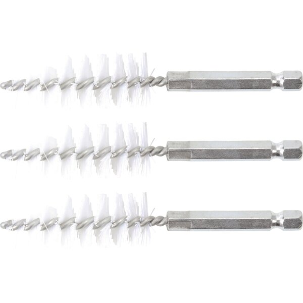 BGS Nylonbürste | 18 mm | Antrieb Außensechskant 6,3 mm (1/4") | 3-tlg.