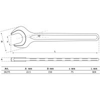 BGS Einmaulschlüssel | DIN 894 | SW 75 mm