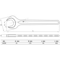 BGS Einmaulschlüssel | DIN 894 | SW 90 mm