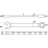 BGS Ratschenring-Maulschlüssel SW 21 mm