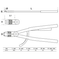 BGS Sprengringzange | gerade | für Innensprengringe | 500 mm