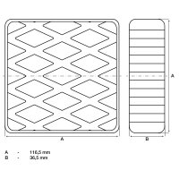 BGS Gummiauflage | für Hebebühnen | 116,5 x 116,5 x 36,5 mm