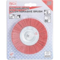 BGS Nylonbürste | 100 mm | 6 mm Schaft