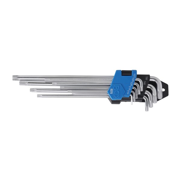 BGS Winkelschlüssel-Satz | extra lang + extra kurz | T-Profil (für Torx) T10 - T50 | 9-tlg.