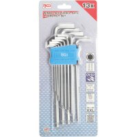 BGS Winkelschlüssel-Satz | extra lang | Innensechskant/Innensechskant mit Kugelkopf 1,5 - 10 mm | 13-tlg.